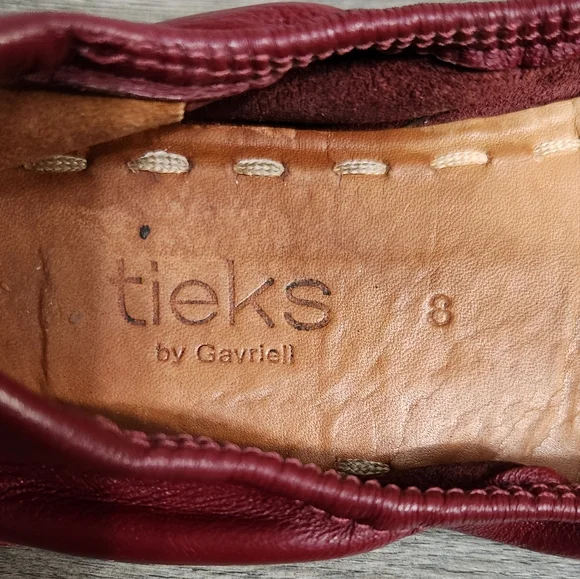 Tieks Gavrieli Ballet Flats Burgundy Red Leather Flats - Picture 14 of 15